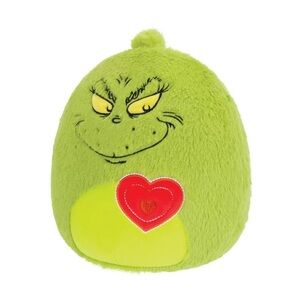 Grinch Squishmallows plush 12”+ with Heart Patch-Valentine!
